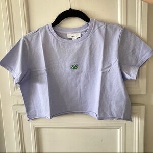 NWT Top Shop Purple Embroidered Snake Crop Top